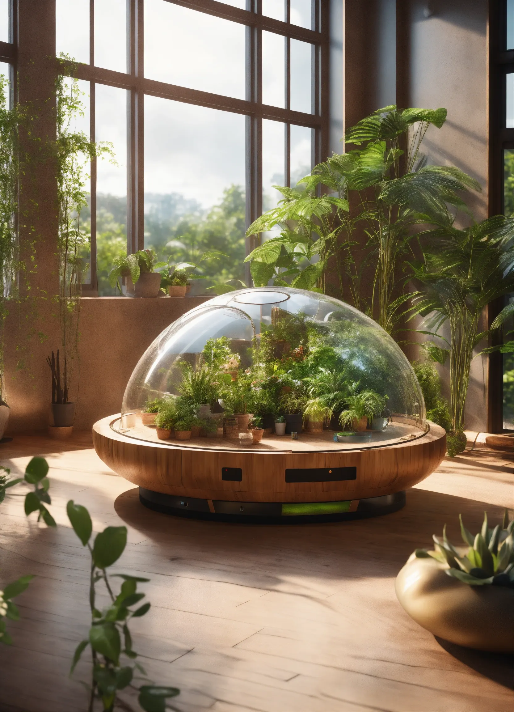 Naturally lit living space with sustainable materials